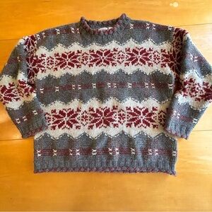 Harry & Davids XL Northwest Express Vintage winter hand knit wool sweater
